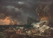 Sturmische See mit Schiffswracks Horace Vernet